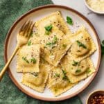 Homemade Cheese Ravioli with Garlic Butter Sauce Recipe