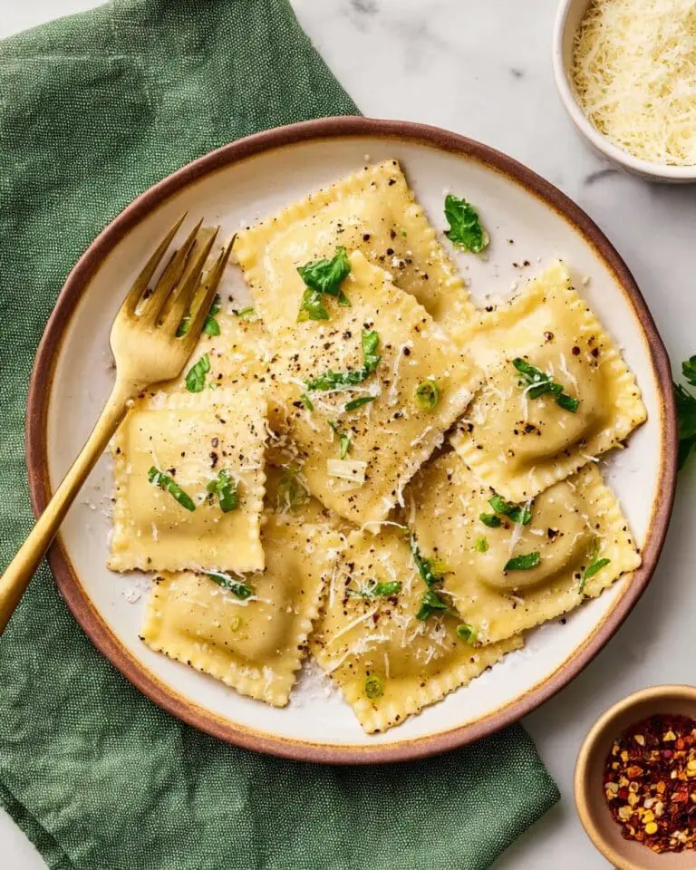 Homemade Cheese Ravioli with Garlic Butter Sauce Recipe