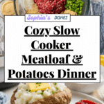 Slow Cooker Meatloaf and Baked Potatoes Recipe