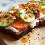 Cottage Cheese Toast with Fresh Veggies and Chili Crunch Recipe